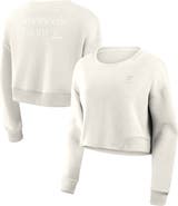 FANATICS Women's Fanatics Cream Dallas Cowboys Studio Tri-Blend Cropped Pullover Sweatshirt