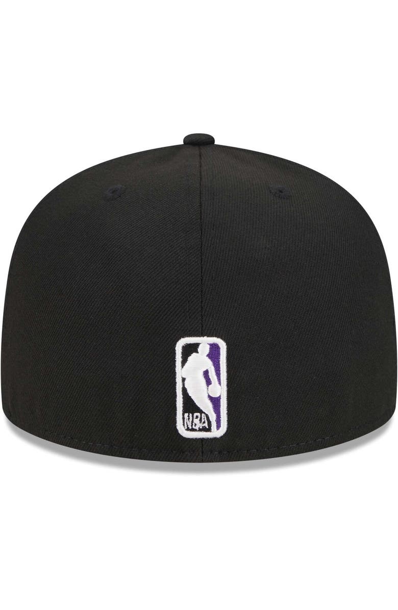 New Era Men's New Era Black Los Angeles Lakers Checkerboard UV 59FIFTY Fitted Hat, Alternate, color, 