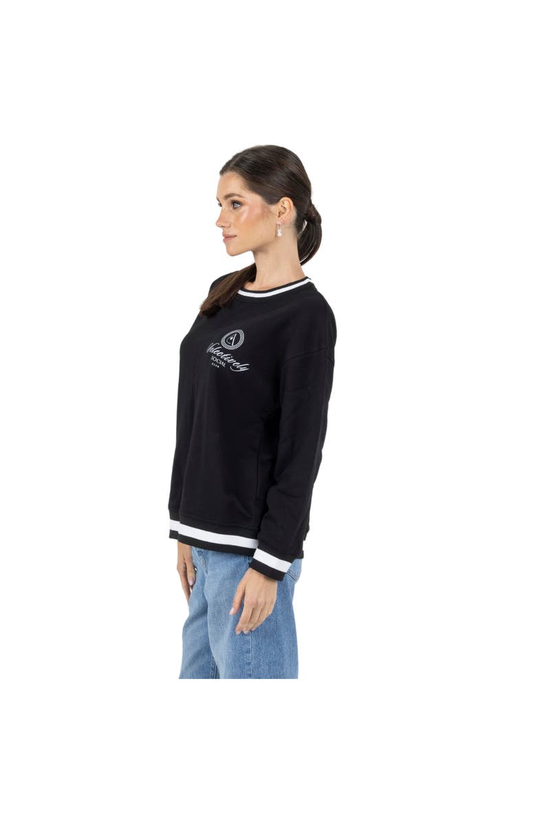 AKALIA Lisa Printed Round Neck Pullover Sweatshirt, Alternate, color, 