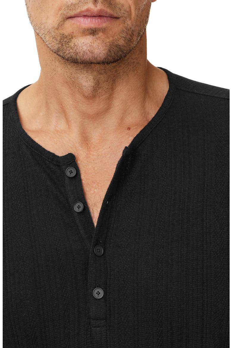 Ciel Variegated Rib Henley, Alternate, color, BLACK