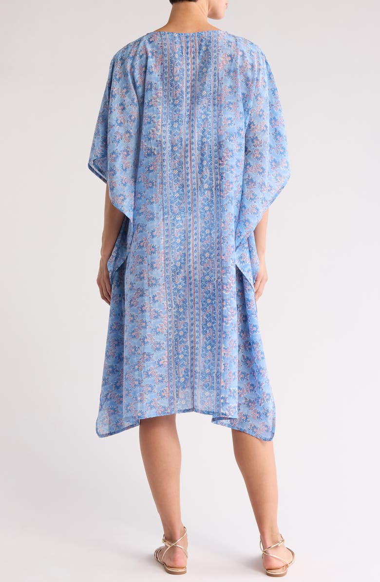 ALICIA BELL Cotton & Silk Voile Caftan, Alternate, color, Light/ Pastel Blue