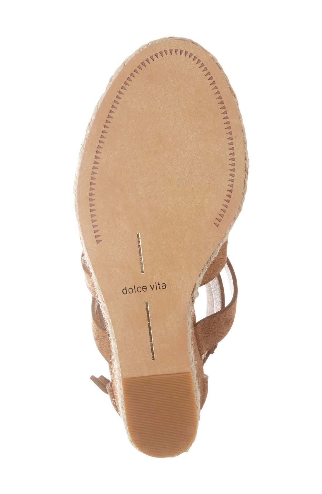 'Kova' Wedge Sandal, Alternate, color, CAMEL SUEDE