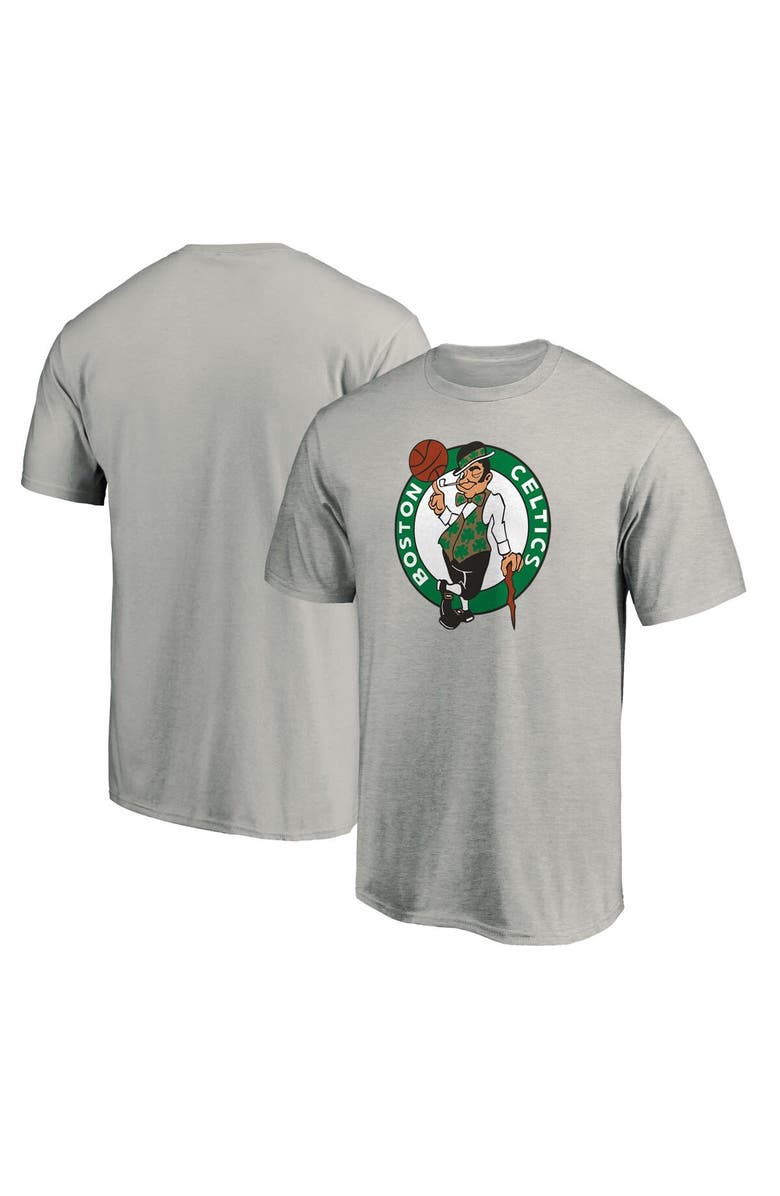 FANATICS Men's Fanatics Branded Heathered Gray Boston Celtics Primary Team Logo T-Shirt, Main, color, 