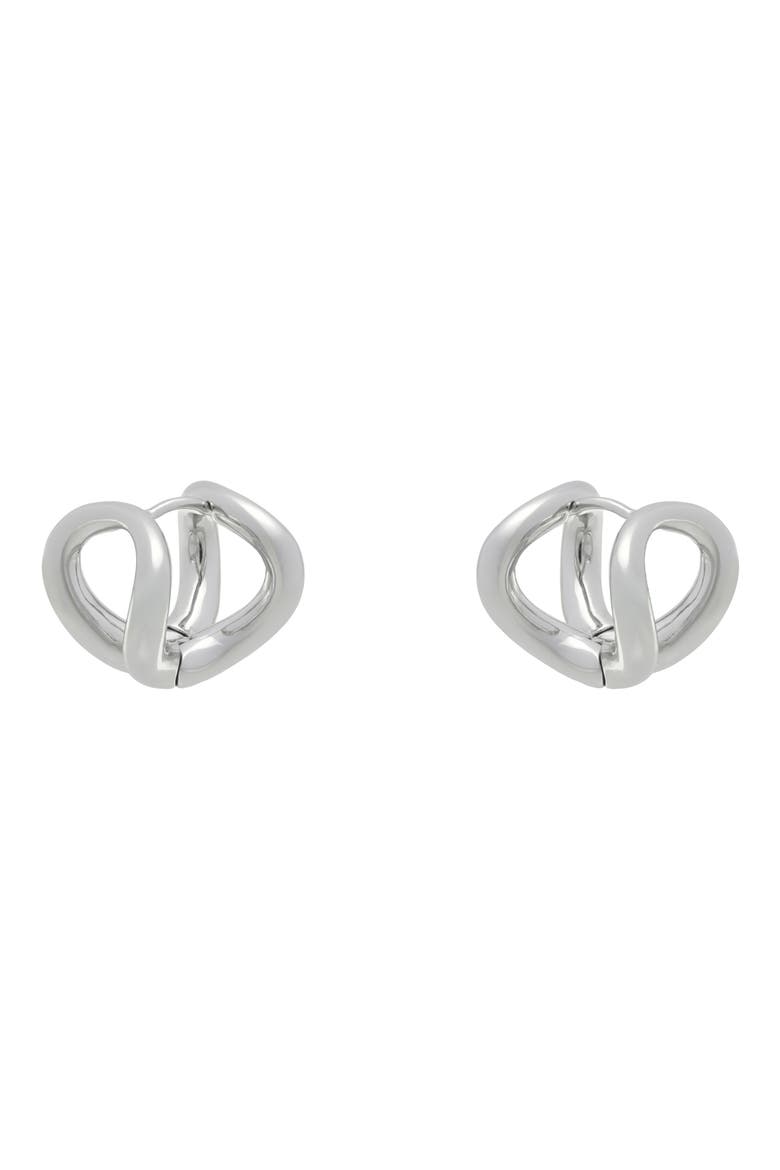 Phoebe Parallel Lines Huggie Earrings, Alternate, color, SILVER TONE