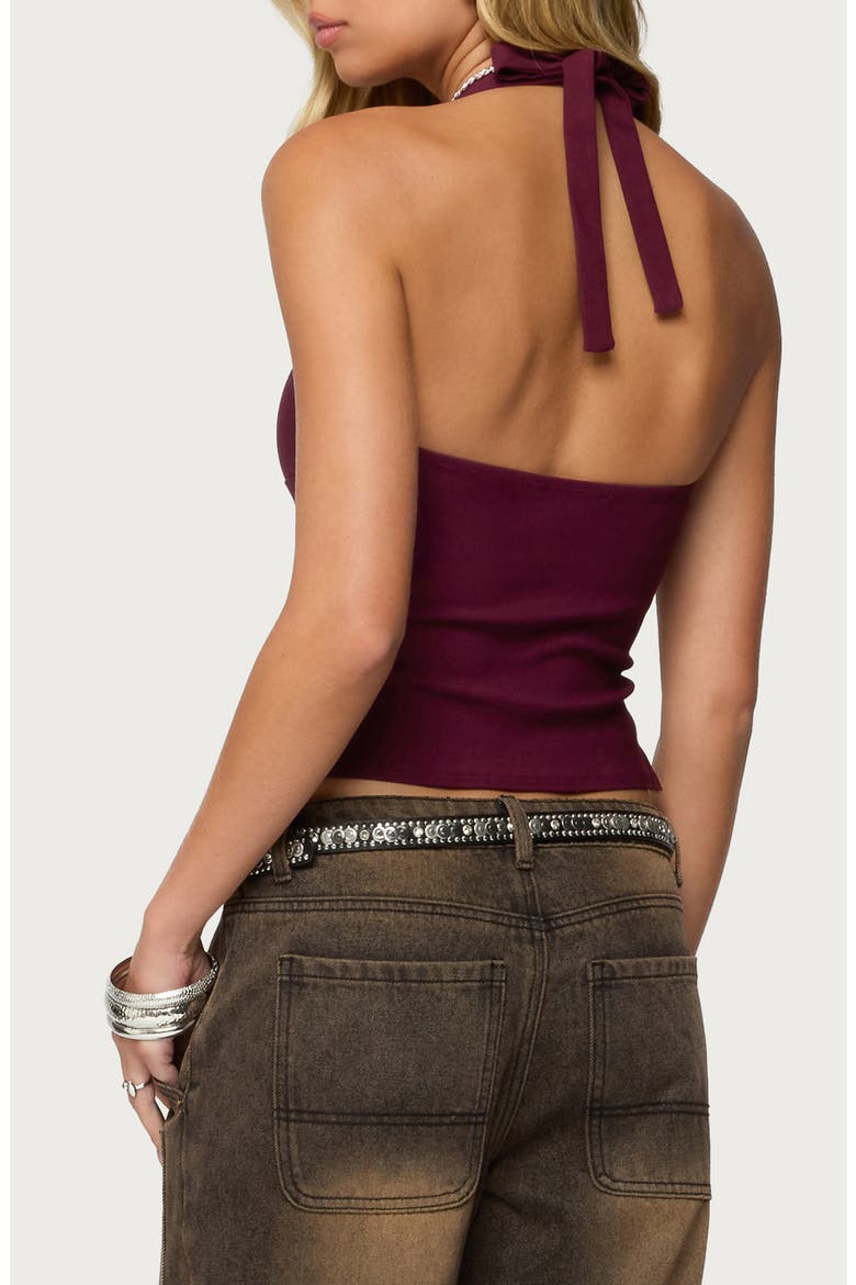 Dara Halter Top, Alternate, color, MAROON