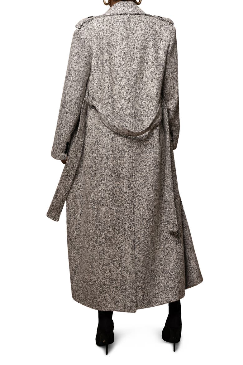 Savannah Belted Tweed Coat, Alternate, color, GRAY