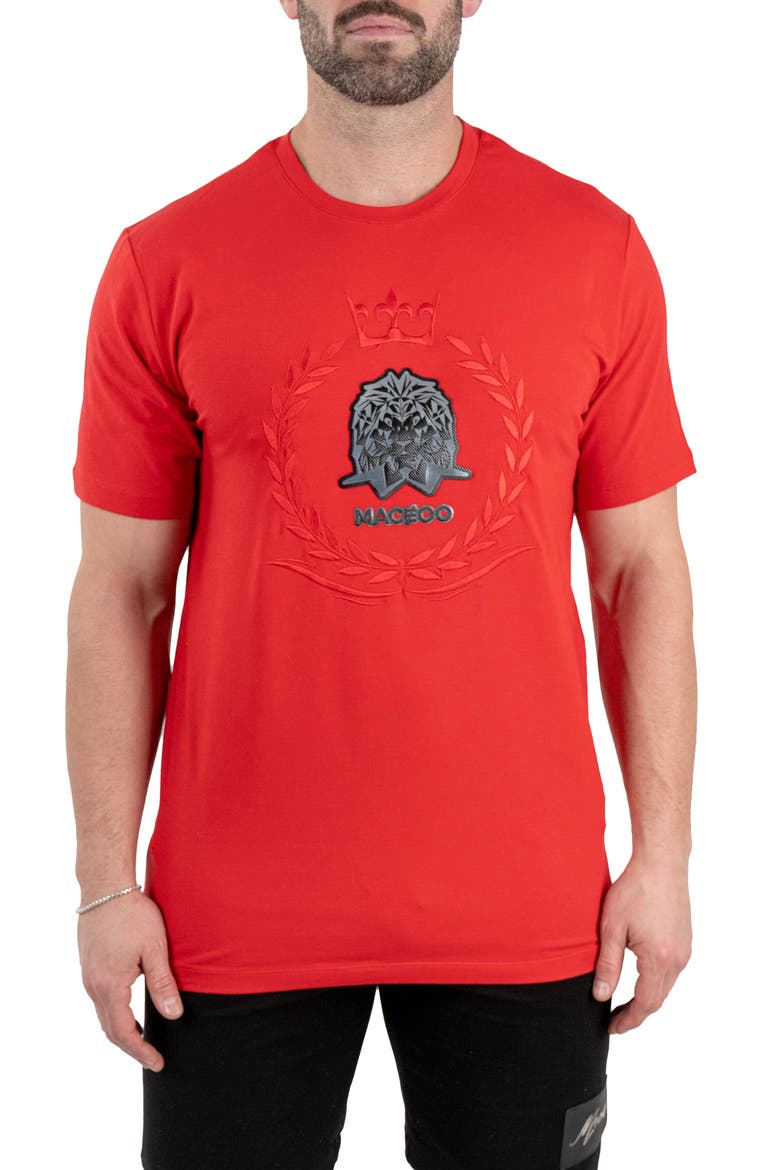 Lion Crown Cotton Graphic T-Shirt, Main, color, RED
