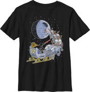 Star Wars Boys' Christmas Darth Vader Santa's Sleigh Graphic Tee