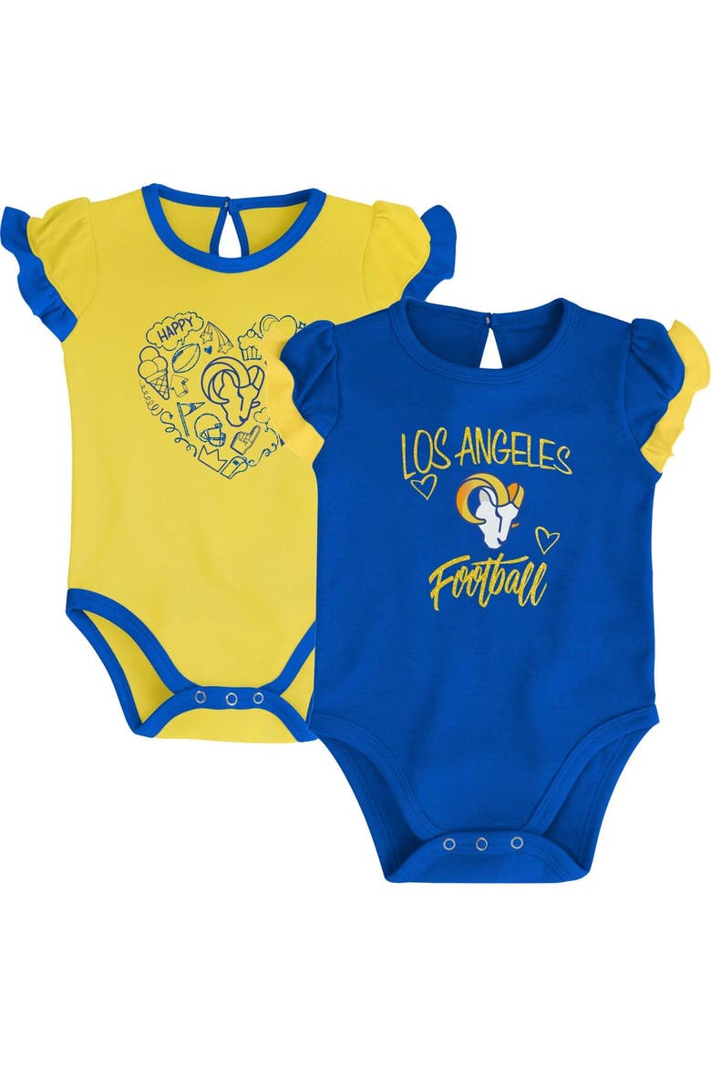 Newborn & Infant Royal/Gold Los Angeles Rams Too Much Love Two-Piece Bodysuit Set, Main, color, Royal