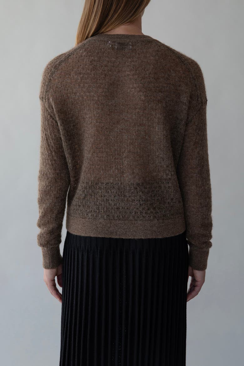 Lacey Pointelle Pullover, Alternate, color, CEDAR