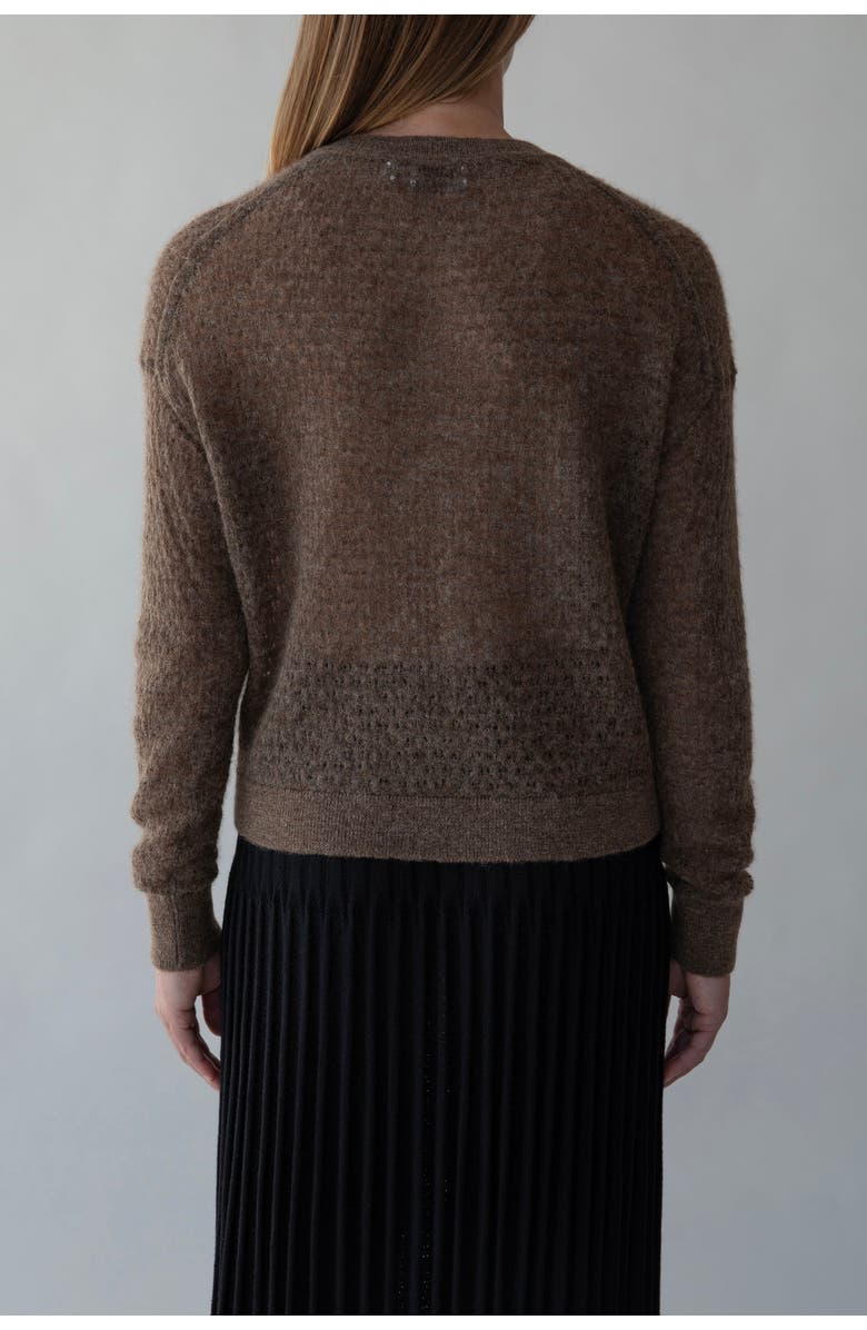 SSKEIN Lacey Pointelle Pullover, Alternate, color, Cedar