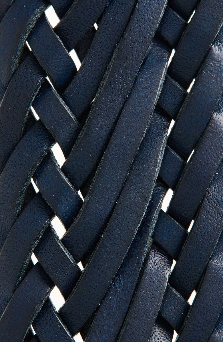 Ralph Lauren Purple Label Braided Vachetta Leather Belt, Alternate, color, Classic Chairman Navy