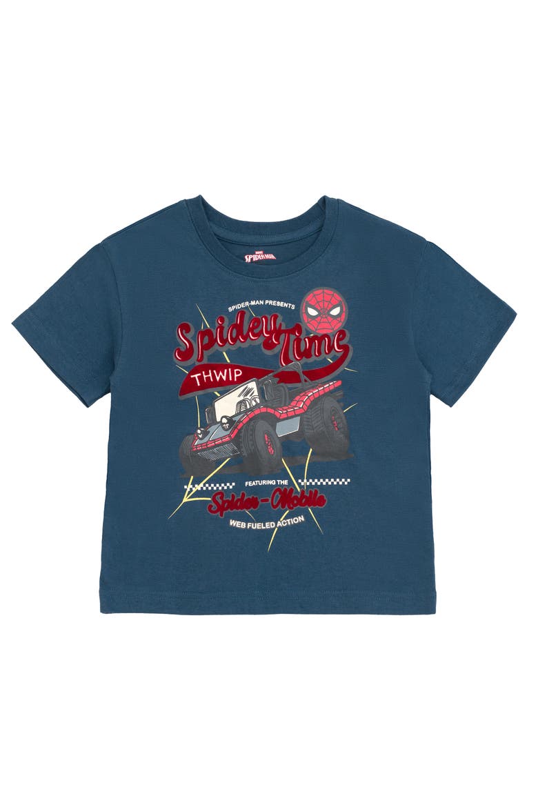 Spider-Man 2-Piece T-Shirt and Shorts Set, Alternate, color, Spider Man Navy Gray