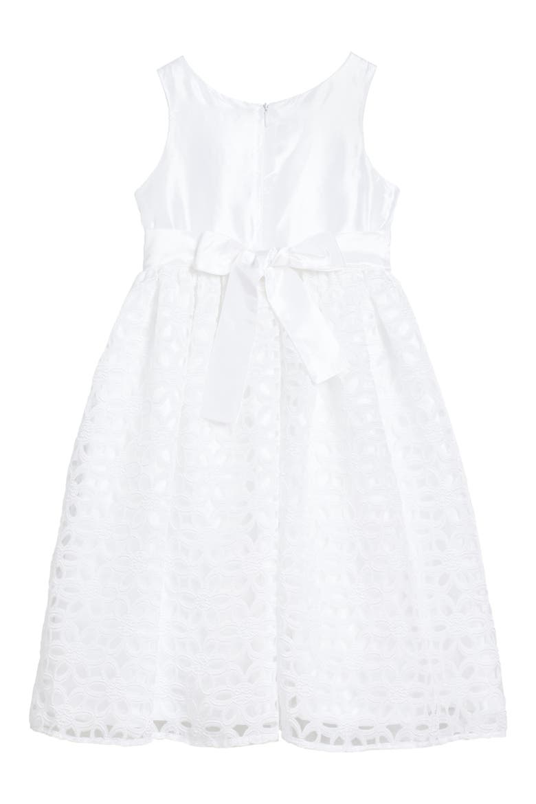 Floral Burnout Fit & Flare Dress, Alternate, color, WHITE
