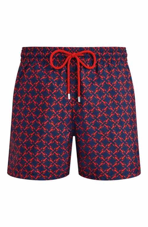 Vilebrequin Homard Pixel Ultra-light And Packable Swim Shorts In Bleu Marine