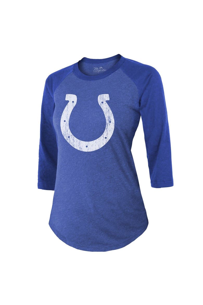 Women's Majestic Threads Matt Ryan Royal Indianapolis Colts Player Name & Number Raglan 3/4-Sleeve T-Shirt, Alternate, color, Royal