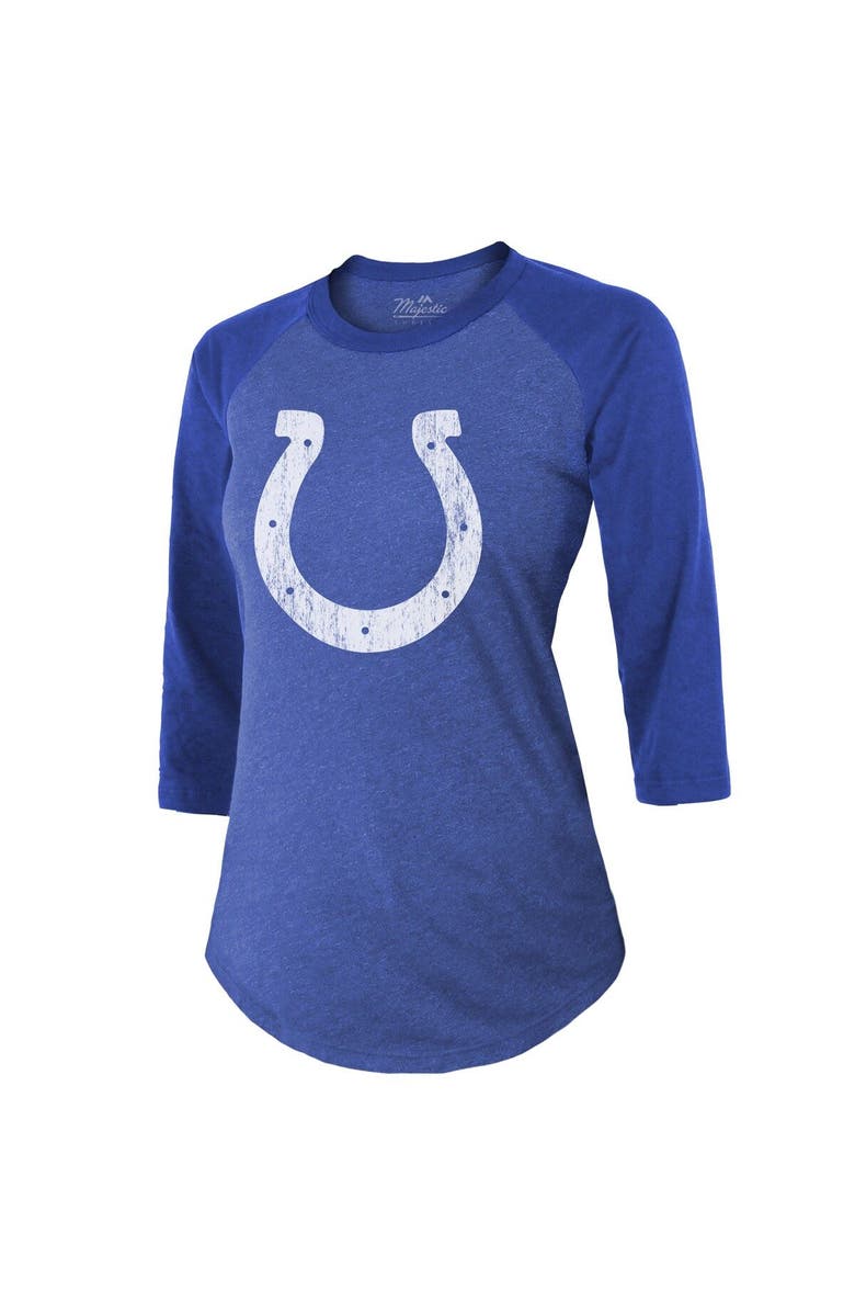 Majestic Threads Women's Majestic Threads Matt Ryan Royal Indianapolis Colts Player Name & Number Raglan 3/4-Sleeve T-Shirt, Alternate, color, 