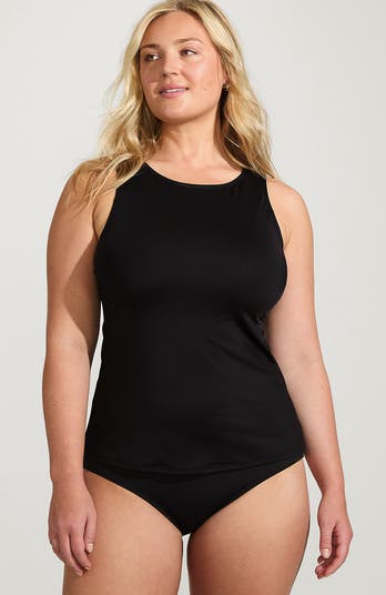 Lands' End Plus Size Long Chlorine Resistant High Neck UPF 50