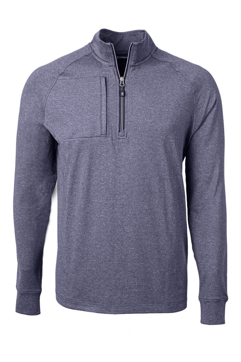 Adapt Heather Quarter Zip Pullover, Main, color, NAVY BLUE HEATHER
