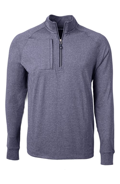 Cutter & Buck Adapt Heather Quarter Zip Pullover in Navy Blue Heather  product