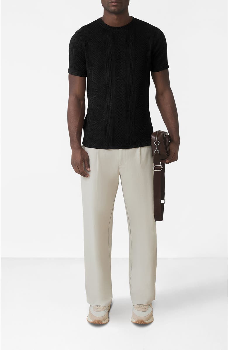 MAUVAIS Cedro Slim Textured Tee, Alternate, color, Black