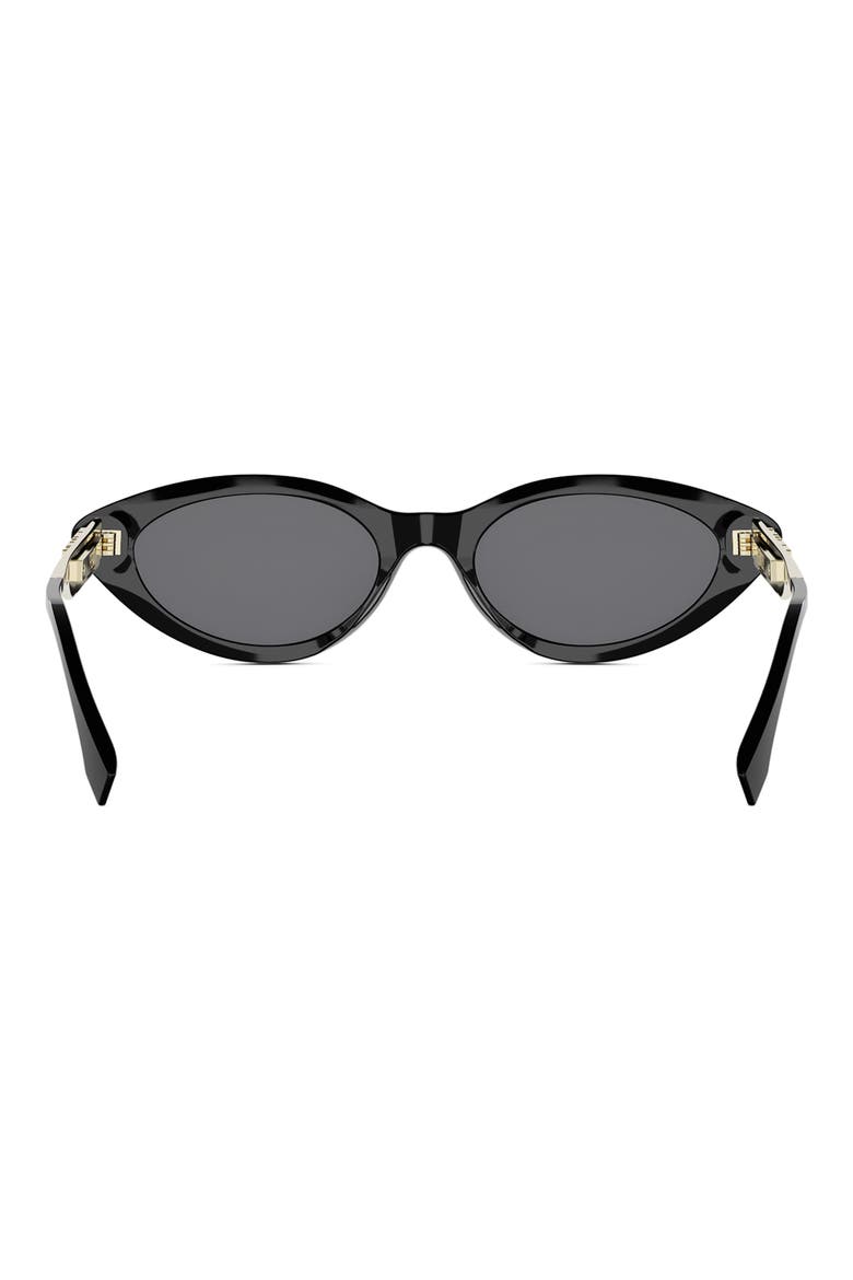 Fendigraphy 51mm Cat Eye Sunglasses, Alternate, color, SHINY BLACK / SMOKE