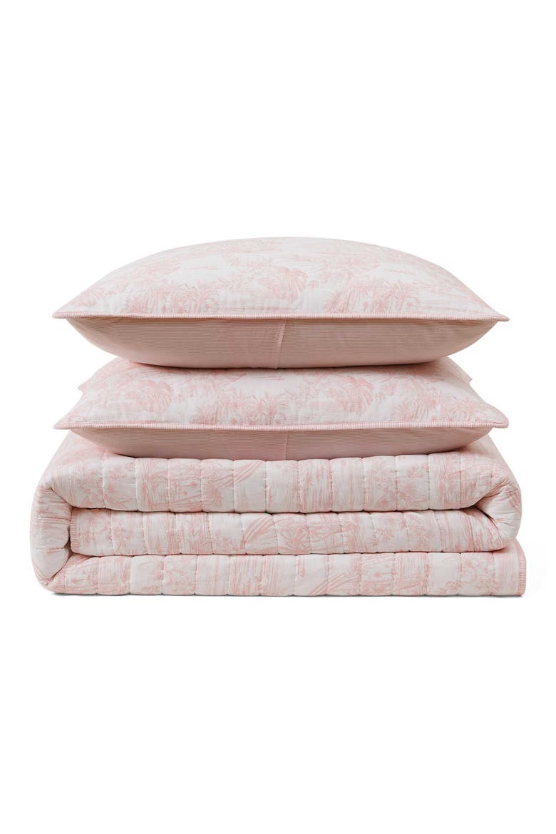Beach Bluff Toile Cotton Comforter & Sham Set, Main, color, LIGHT PINK