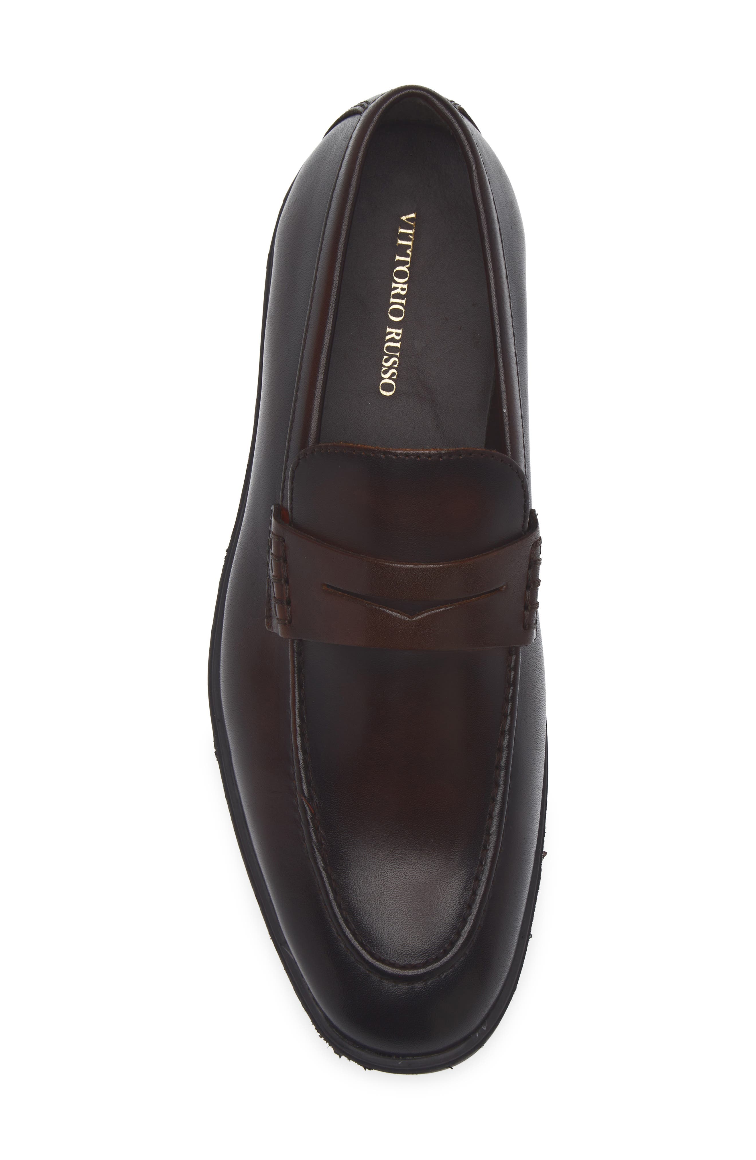 VITTORIO RUSSO Jimmy Penny Loafer, Alternate, color, Vit Val Dk Brown
