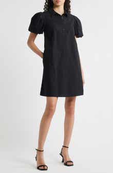Halogen® Puff Sleeve A-Line Shirtdress