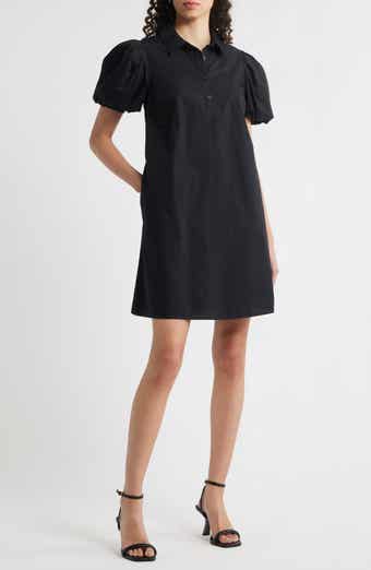 Halogen® Puff Sleeve A-Line Shirtdress