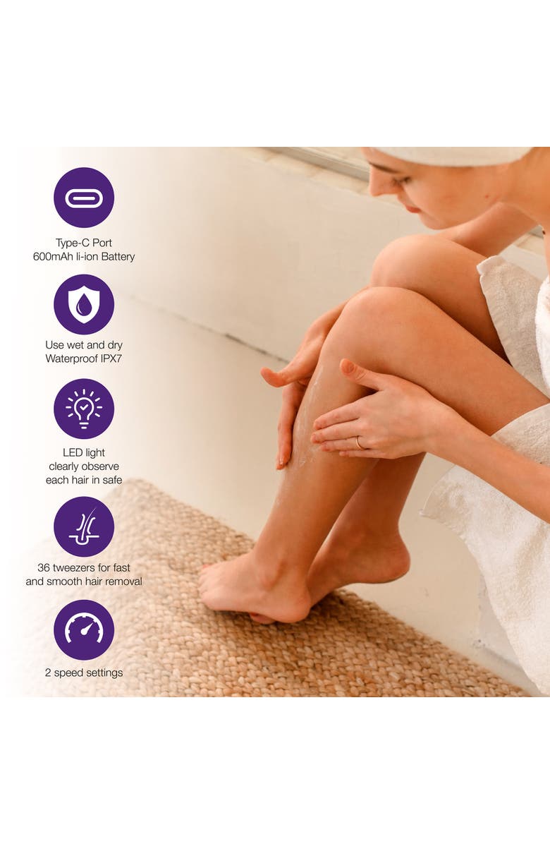 PURSONIC 6-in-1 Smooth Glide Epilator, Alternate, color, White