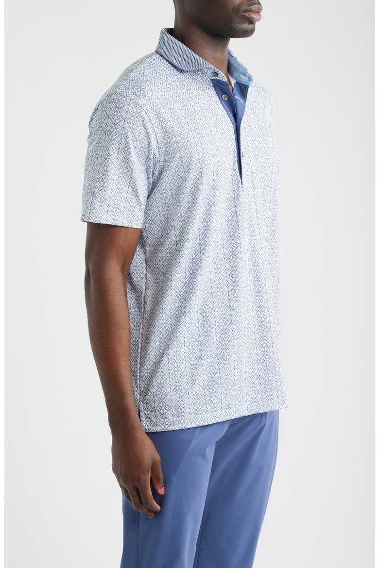 Echo Falls Geo Print Performance Golf Polo, Alternate, color, ARCTIC