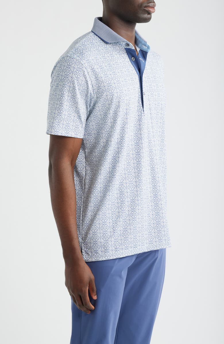 Greyson Echo Falls Geo Print Performance Golf Polo, Alternate, color, Arctic