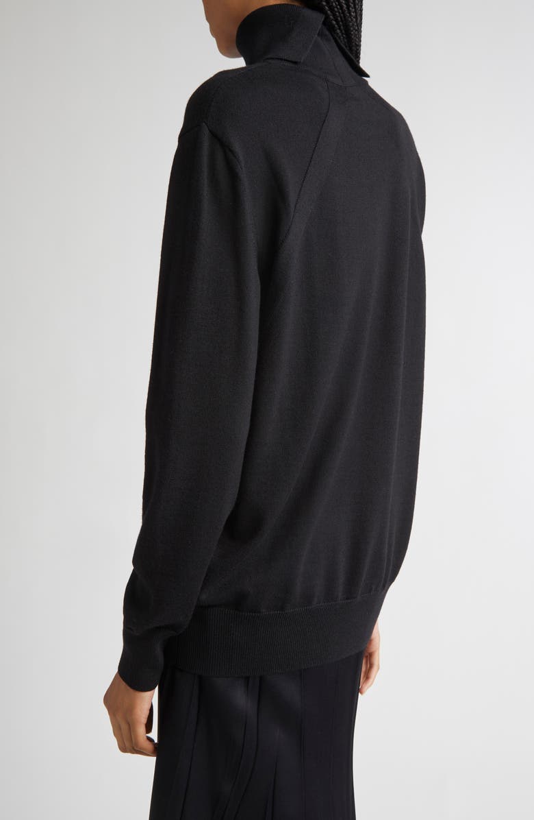 Jil Sander Wool Turtleneck Sweater, Alternate, color, Black