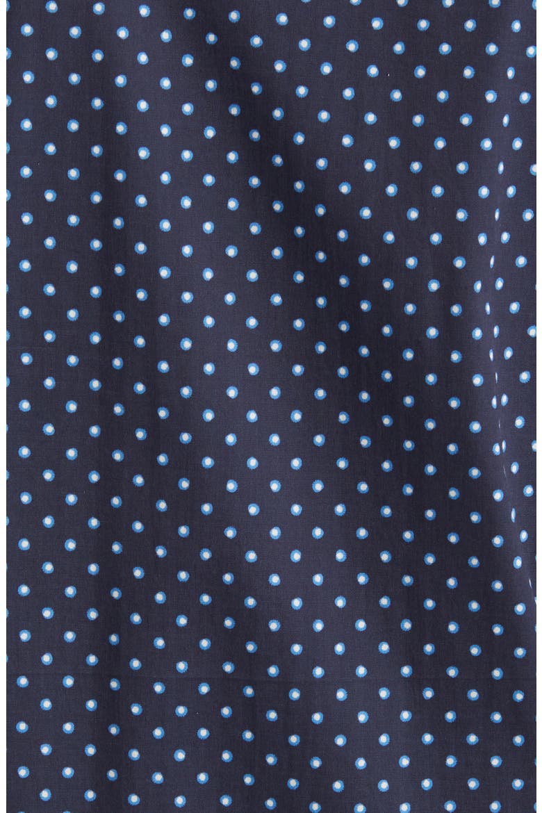 Painted Dot Print Stretch Cotton Button-Up Shirt, Alternate, color, NAVY
