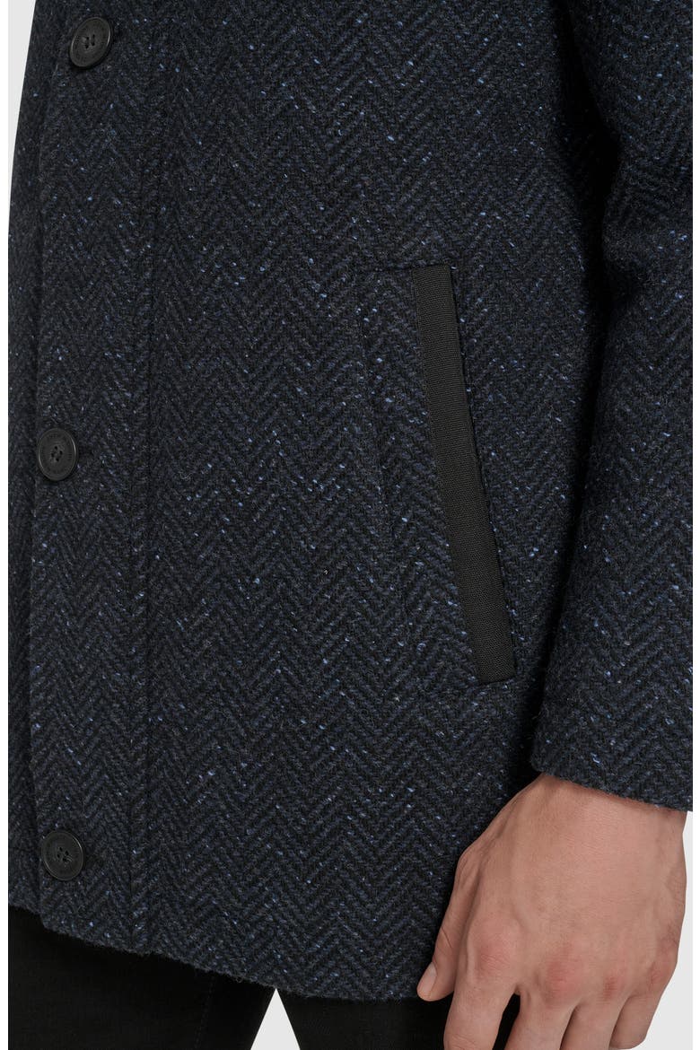 Dorsey Plaid Car Coat, Alternate, color, NAVY