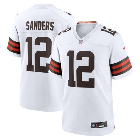 Men's Nike Shedeur Sanders White Cleveland Browns 2025 NFL Draft Game Jersey