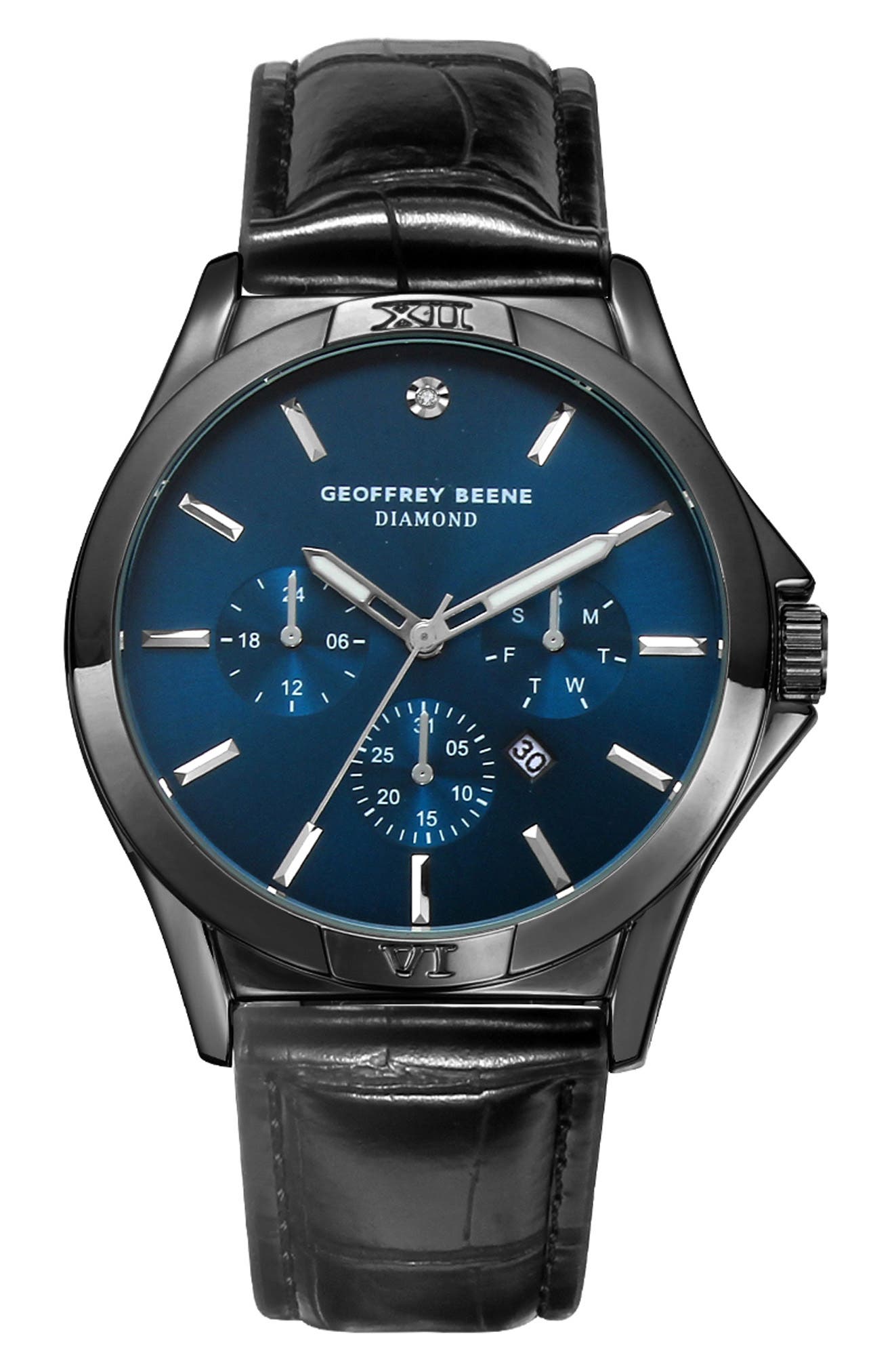 GEOFFREY BEENE Gen Diamond Bracelet Watch, 42mm