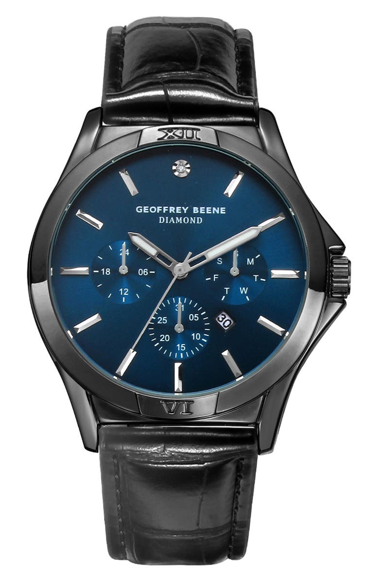 GEOFFREY BEENE Gen Diamond Bracelet Watch, 42mm, Main, color, Gunmetal