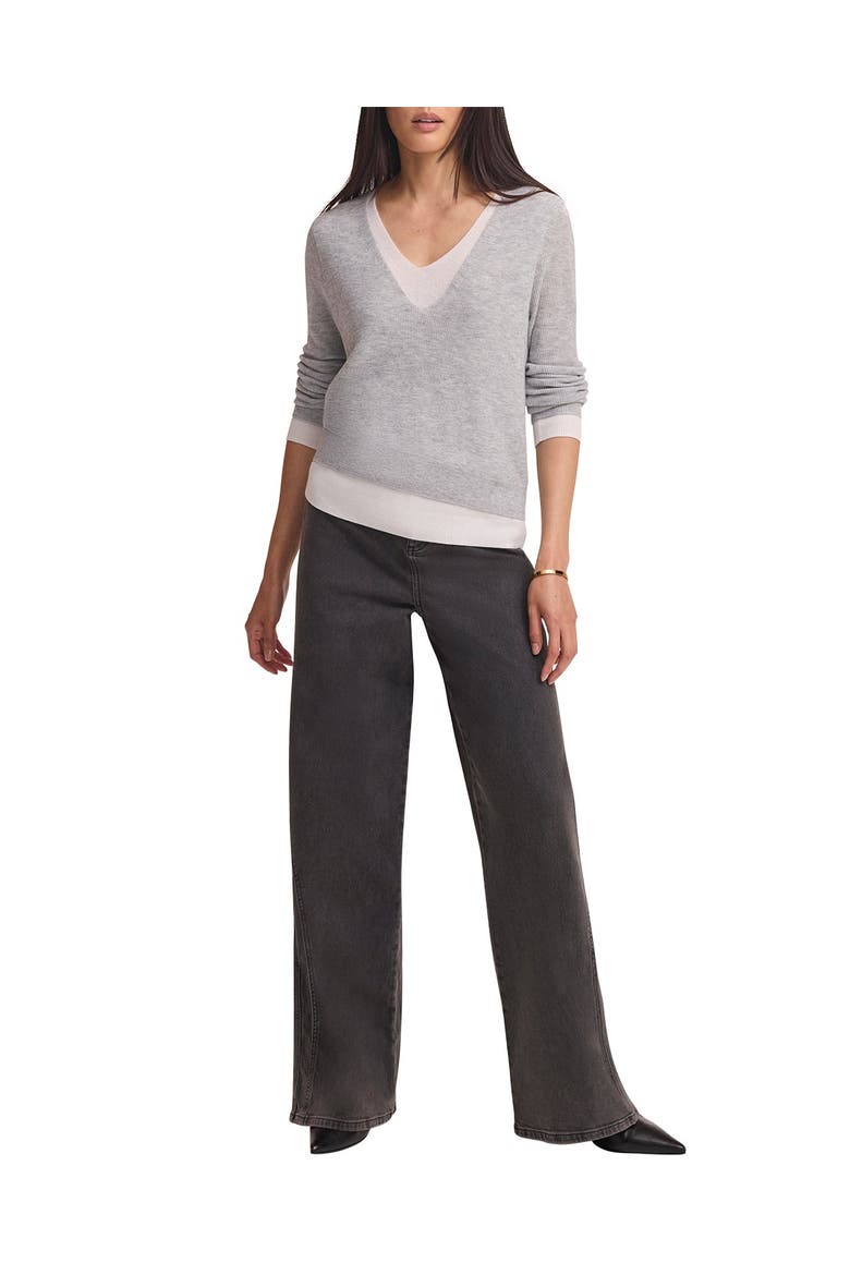 Layered Detail Knit Top, Main, color, Grey