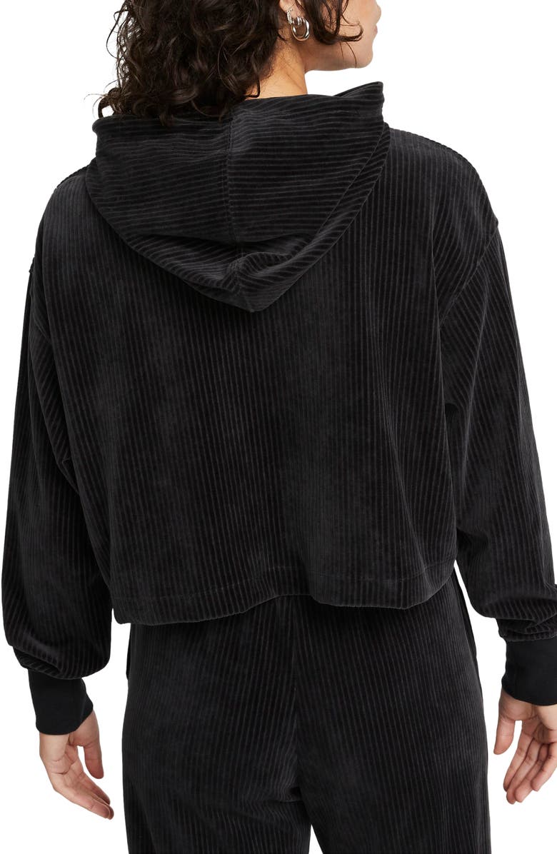 Nike Rib Velour Crop Hoodie, Alternate, color,