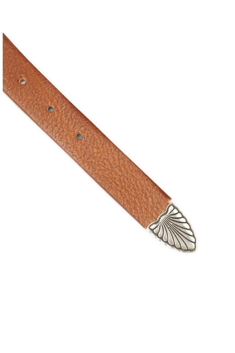 Martellata Leather Belt, Alternate, color, Brown