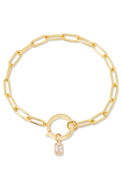 Colette Birthstone Paper Clip Chain Bracelet