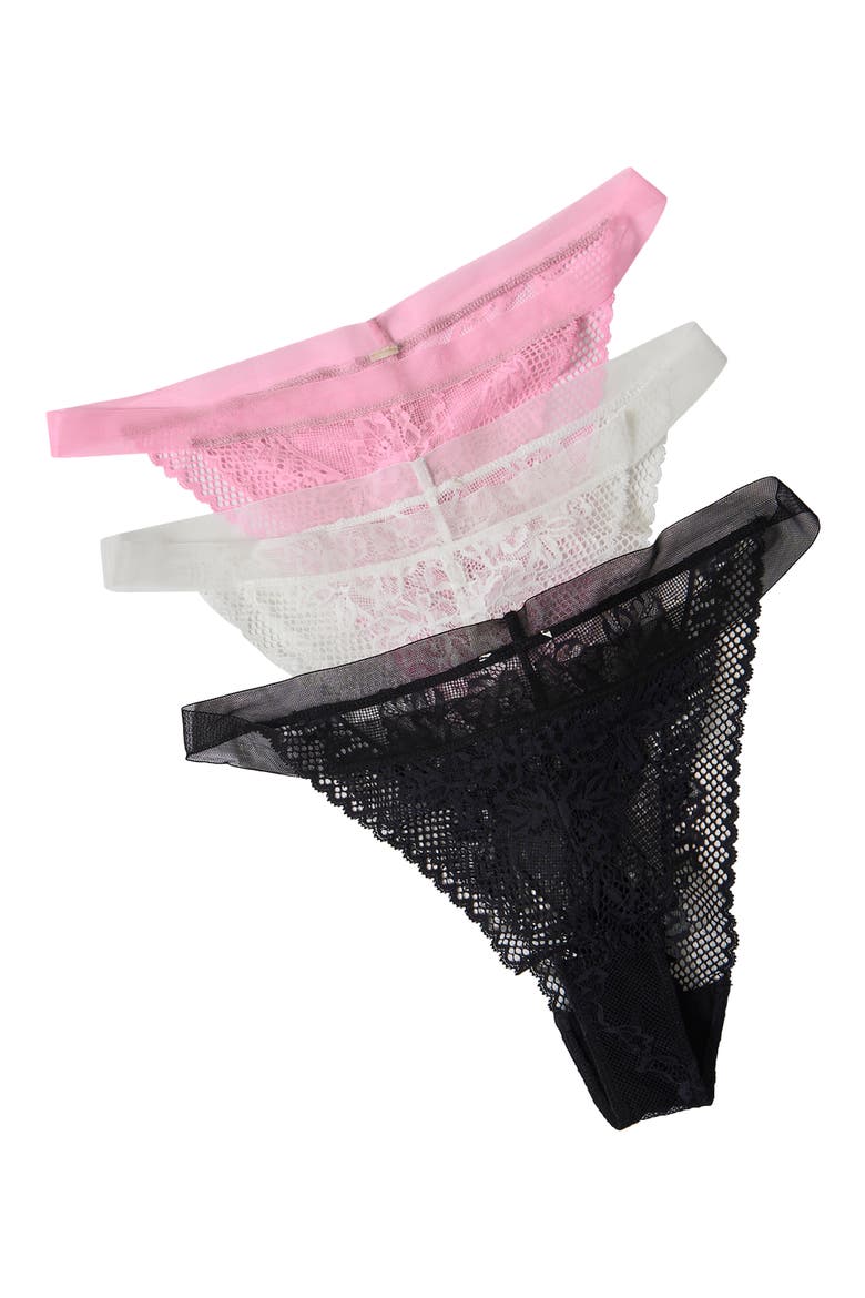 Reya Assorted 3-Pack Lace Bikini Briefs, Main, color, ASSORT