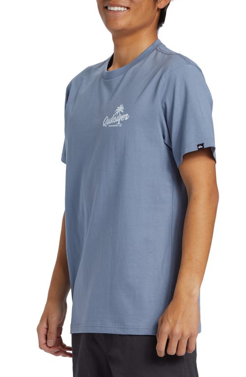 Quiksilver Palm Script Graphic T-shirt In Flint Stone