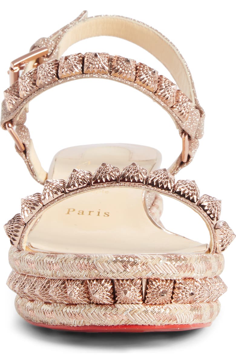 Christian Louboutin Pira Studded Glitter Wedge Sandal, Alternate, color,