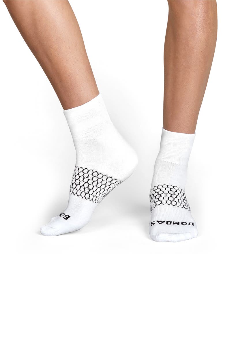 Solids Quarter Socks, Alternate, color, WHITE
