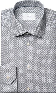 Eton Contemporary Fit Medallion Print Cotton Dress Shirt