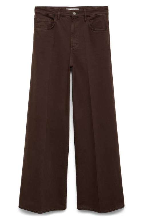 Mango Women's High-waisted Wide-leg Jeans In Brown