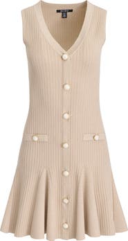 BCBG Metallic Sleeveless Sweater Minidress